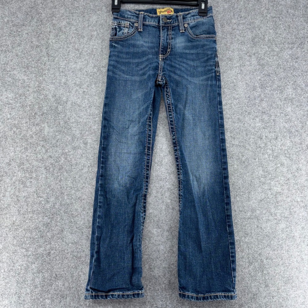 Wrangler 20X Boys Blue Jeans Medium Wash Straight Leg Size 10 Regular 1042BWYMD